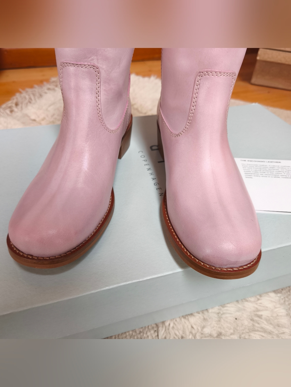 NEW Dico Copenhagen Ann Gaucho Boot in Escovado Leather sz EU 38 US 7 Pink - Picture 5 of 12
